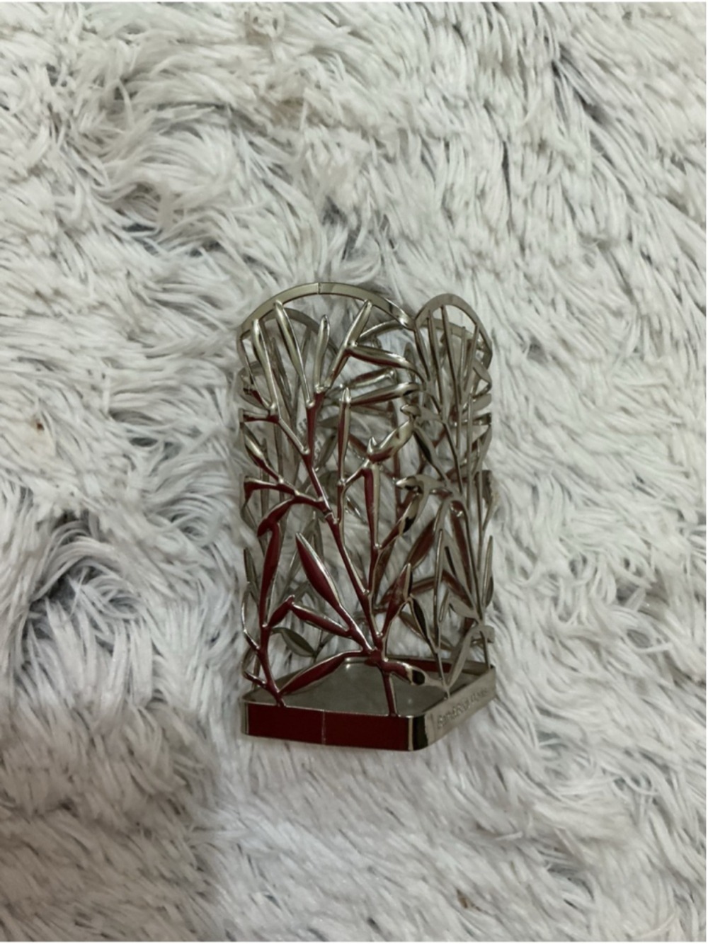 Bath & Body Works Silver Leaf Foaming Hand Soap Sleeve Holder Metal Decorative - Picture 7 of 15